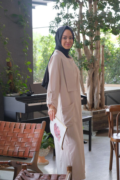 Cemo set of dress and trousers cream