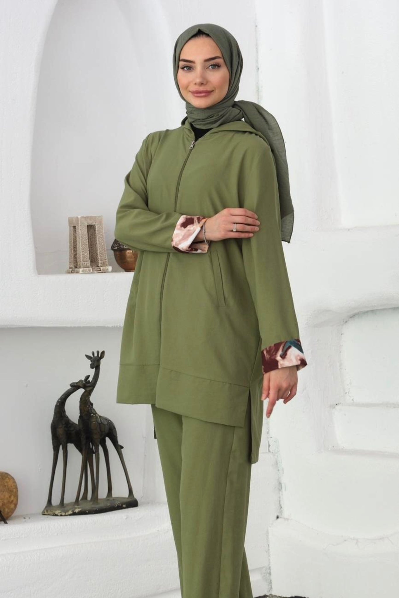 Lucy Dress and Pants Set Green